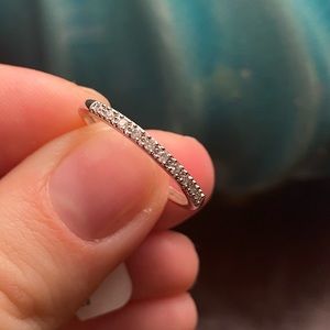 Solid 10k white gold with genuine diamond